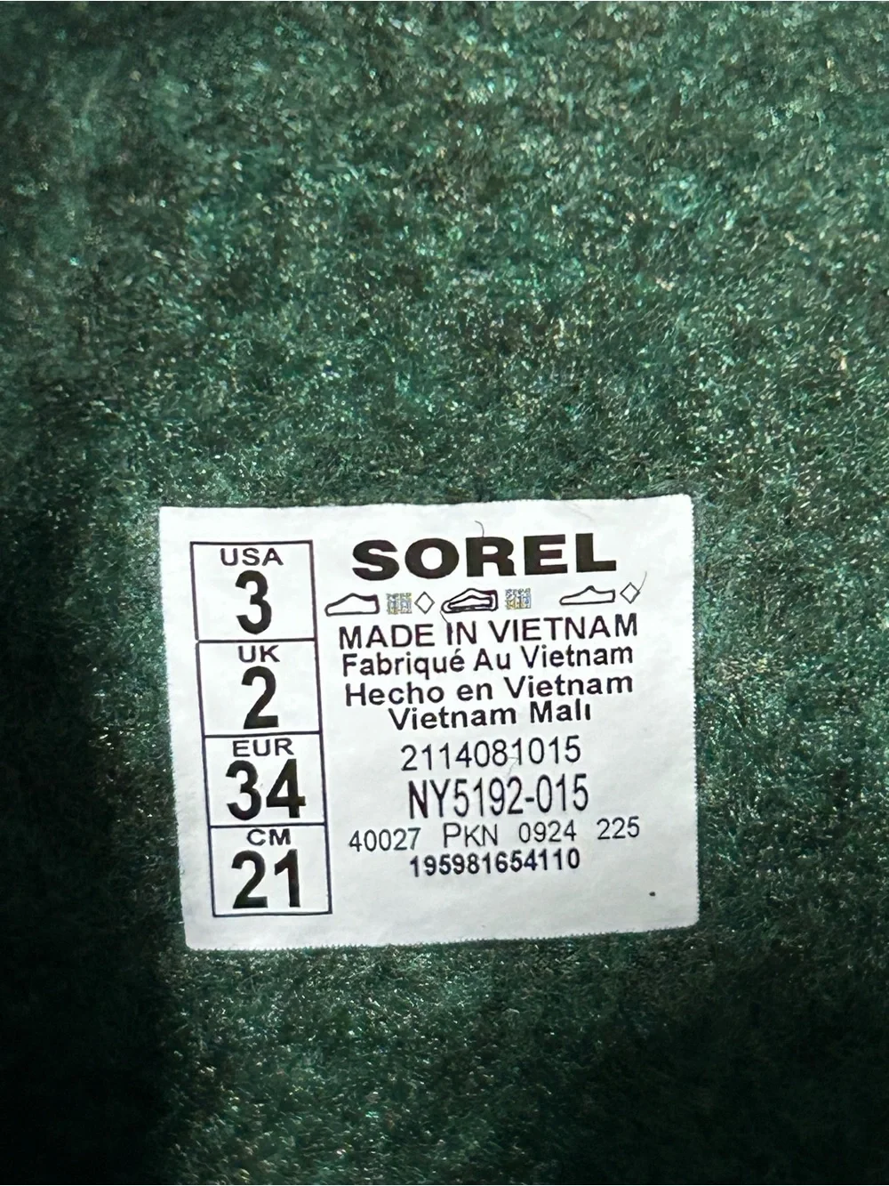 SOREL Youth Flurry Black Winter Snow Insulated Walking Boots Size 3